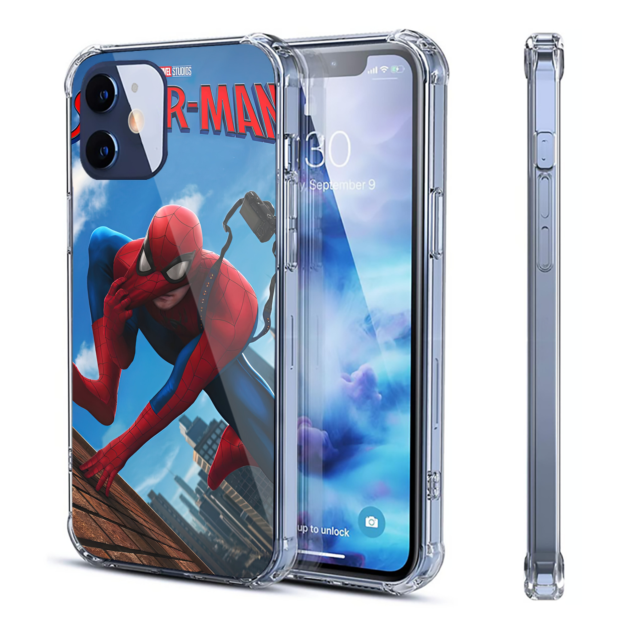 （画像用） Spider Man スパイダーマン 【iPhone 12シリーズ対応】透明スマホケース（クリアソフトケース）